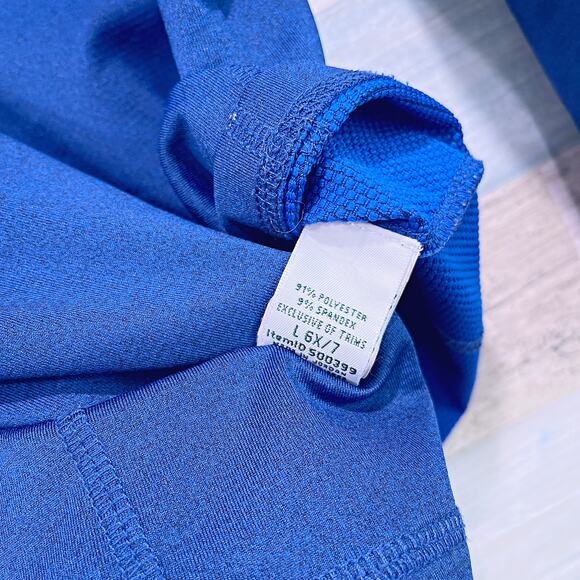 LL BEAN Lightweight 1/4 Zip Pullover Blue Performance Jersey Mock Neck Boys 6X 7 - Picture 7 of 7